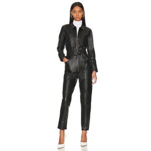 One Teaspoon Modern Reality Leather Claudia Jumpsuit in Black XSmall New Womens